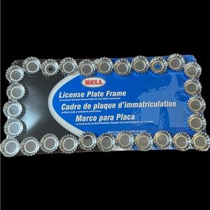 Bell Bottle Cap License Plate Frame Beer Soda Chrome Metal‎ Holder 46340-1